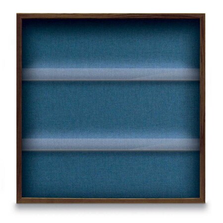 United Visual Products Outdoor Enclosed Combo Board, 48"x36", Satin Frame/Blue & Forbo UVCB4836OD-BLUE-FORBO
